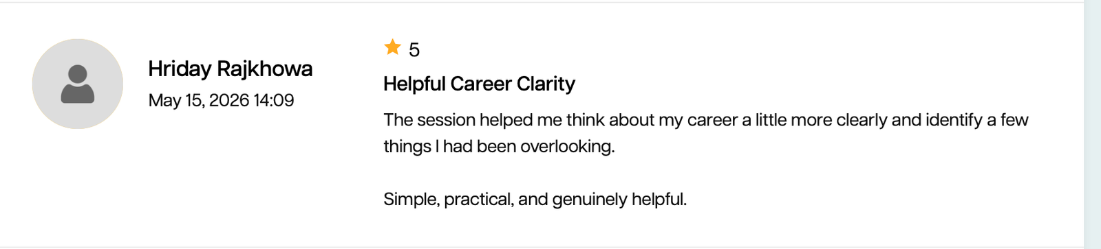 Career coaching review from Hriday Rajkhowa
